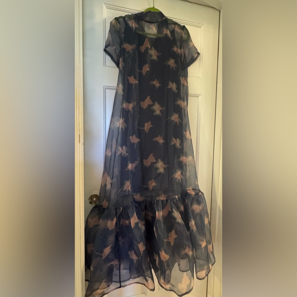 Staud Calluna Dress in Botanical Navy - Picture 7 of 7